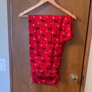 Crown & Ivy Red Pajama Pants with Black Dog Print